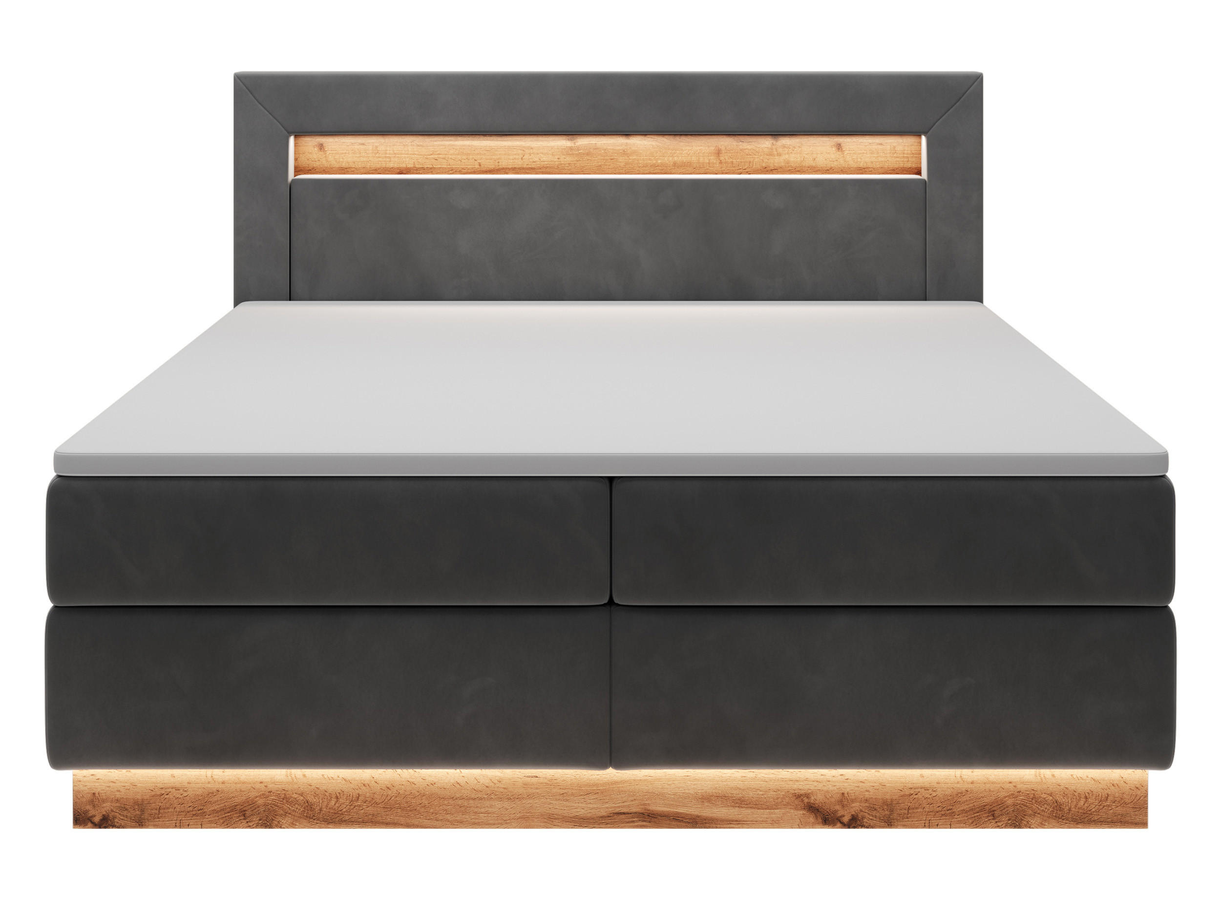 BOXBETT Promie Grafitgrau Velours 140/200 cm - Dunkelgrau, Textil (140/200cm) - Selsey