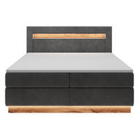 BOXBETT Promie Grafitgrau Velours 140/200 cm - Dunkelgrau, Textil (140/200cm) - Selsey