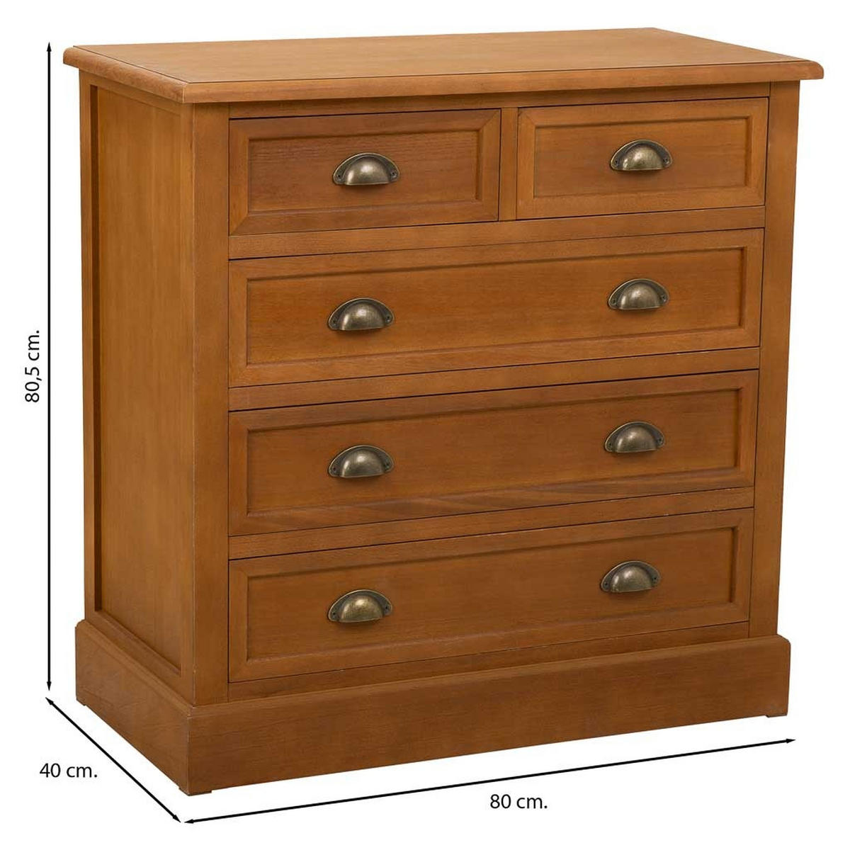 KOMMODE aus Holz 85x45x86 braun - Braun, Holz (85/45/86cm) - Wanderlust