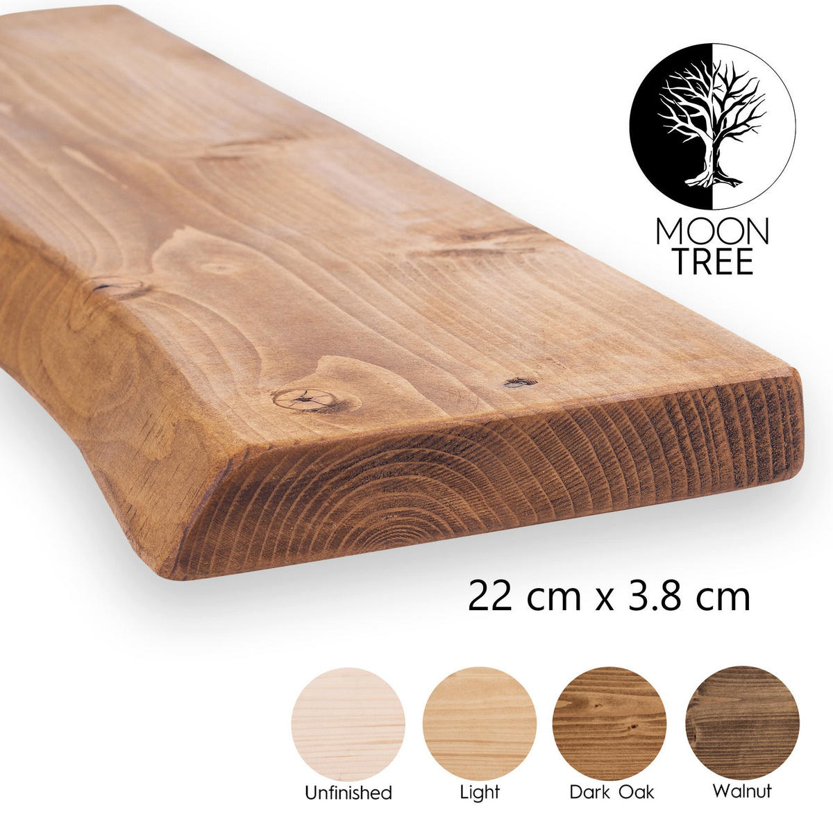 WANDREGAL rustikales 22/3,8/100 cm Nussbaum - Rotbraun, Holz (100/3.8/22cm)