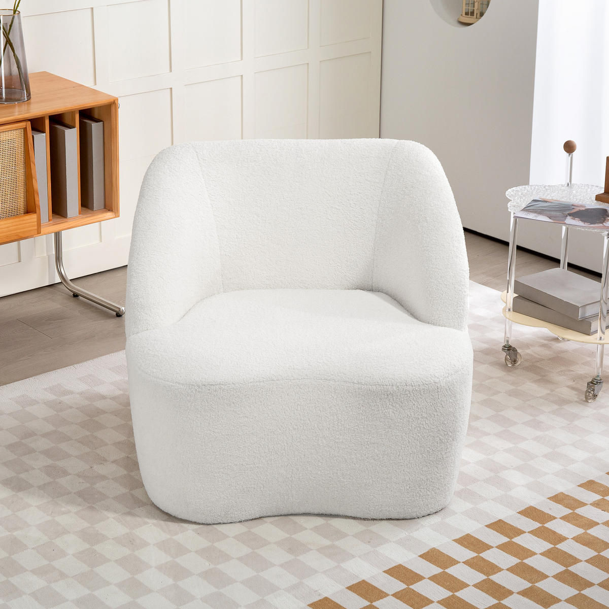 SESSEL mit Armlehnen 82L x 81B x 73,5H cm Cremeweiß - Weiß, Kunststoff (81/73.5/82cm) - HOMCOM
