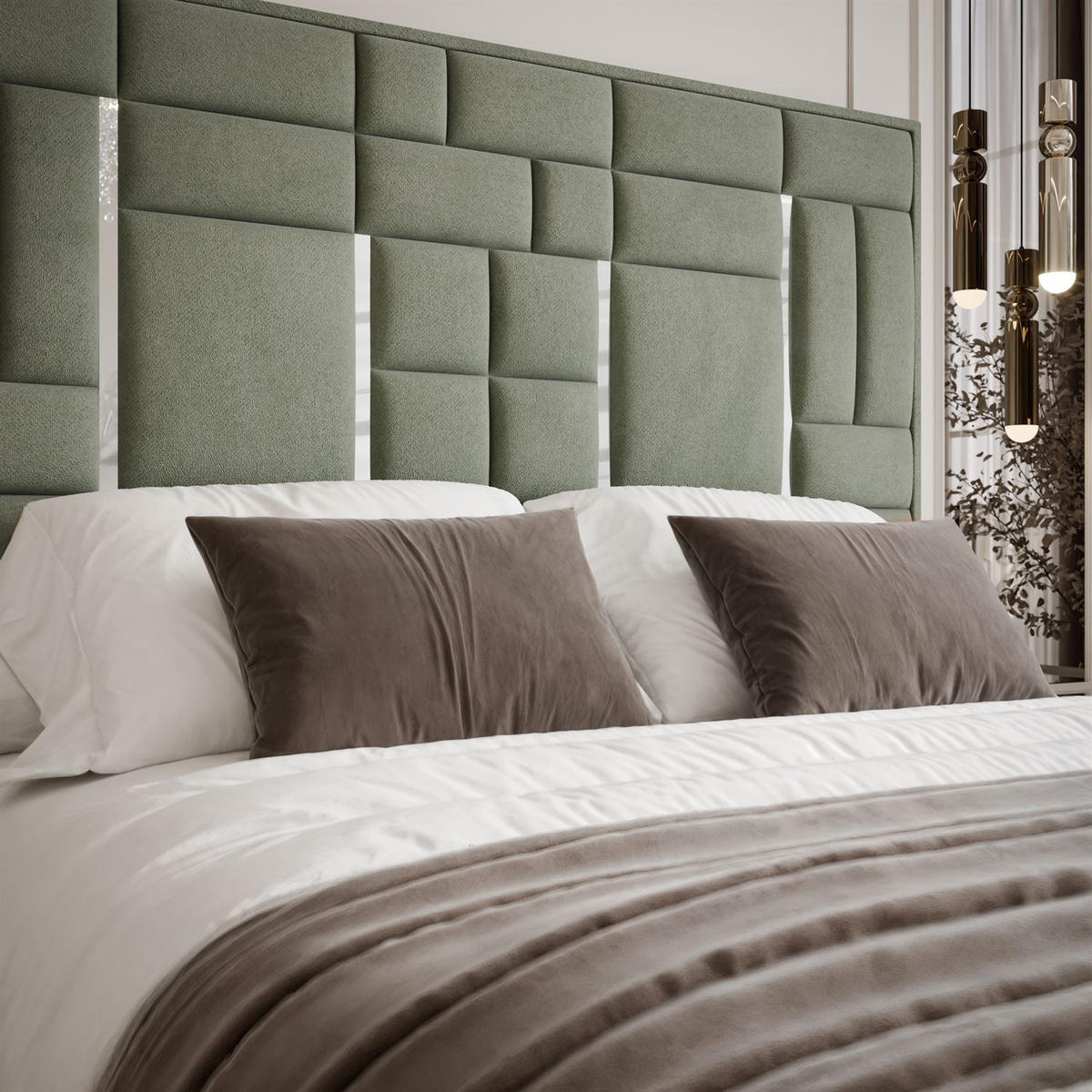 POLSTERBETT BRIGITTE SILVER mit Bettkasten 160x200 cm Element 11 - Grün, Textil (160/200cm) - Lookway