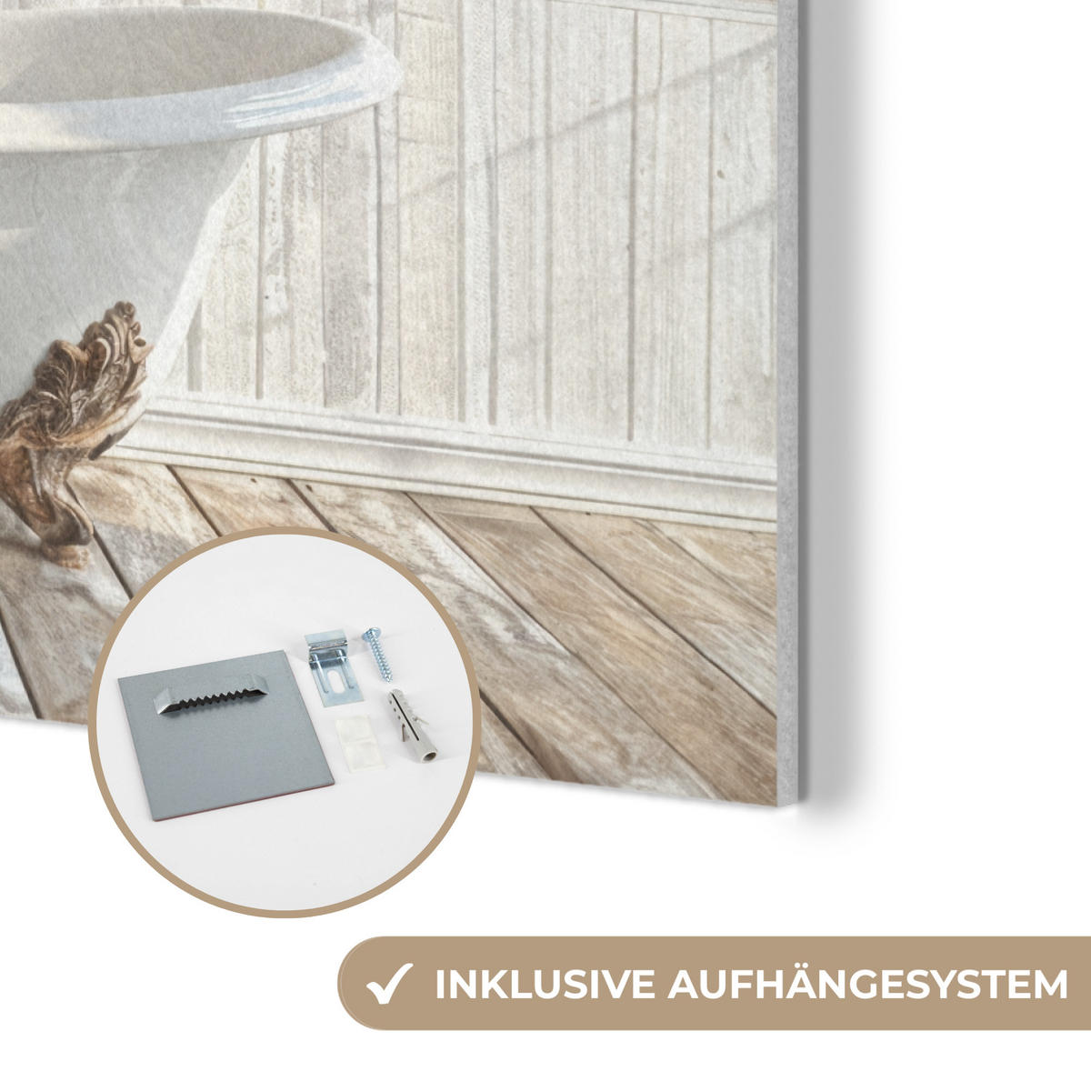 AKUSTIKPANEEL Esel - Tiere - Badewanne - Schaumstoff 100x70 cm - Weiß, Textil (100/0.9/70cm) - MuchoWow
