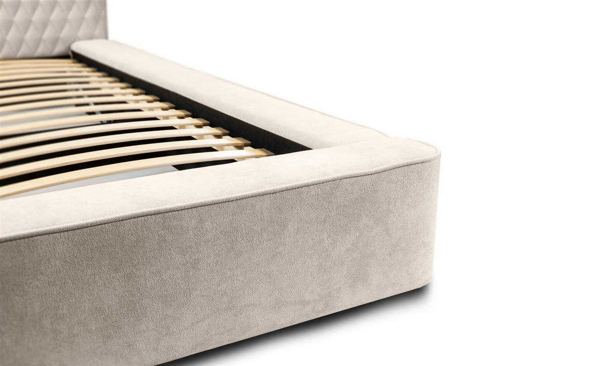 POLSTERBETT Norfolk Stoff Ditra - Beige, Holzwerkstoff/Textil (160/200cm) - Fun Möbel