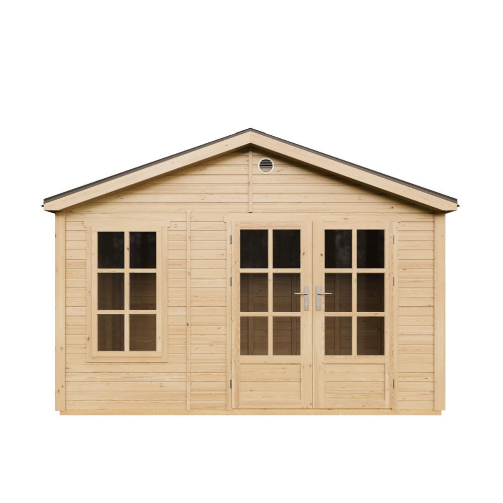 GARTENHAUS HOLZ M734A 370 x 240 cm - Naturfarben, Holz (382/267/276cm) - Timbela