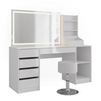 SCHMINKTISCH Sherry Weiß/Weiß Hochglanz 158.2 cm 4 Teile - Weiß Hochglanz, Holzwerkstoff (158.2/76/50.1cm) - Vicco