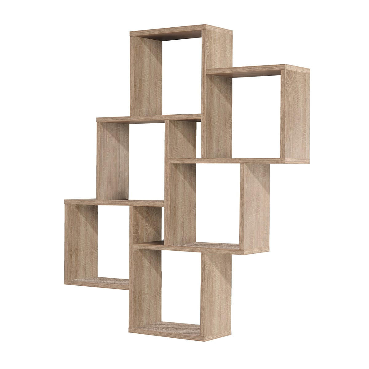 WANDREGAL mit 8 Fächern - Laurio - Eichefarben, Holzwerkstoff (15.7/94.3/81.2cm) - Calicosy