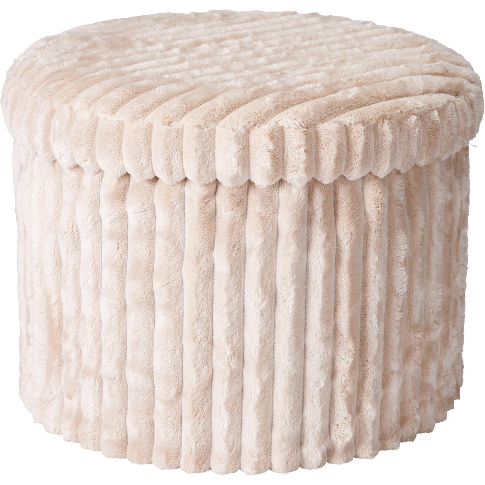 POUF mit Stauraum 43/43/32,5 cm - Beige, Textil (43/32.5/43cm) - Storage solutions