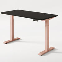 SCHREIBTISCH Elektrisch Höhenverstellbarer HomeOne 140x70cm Rosa/Schwarz mit Memory-Funktion, Anti-Kollisions Technologie - Pink/Schwarz, Holzwerkstoff (70/140/72cm) - Desktronic