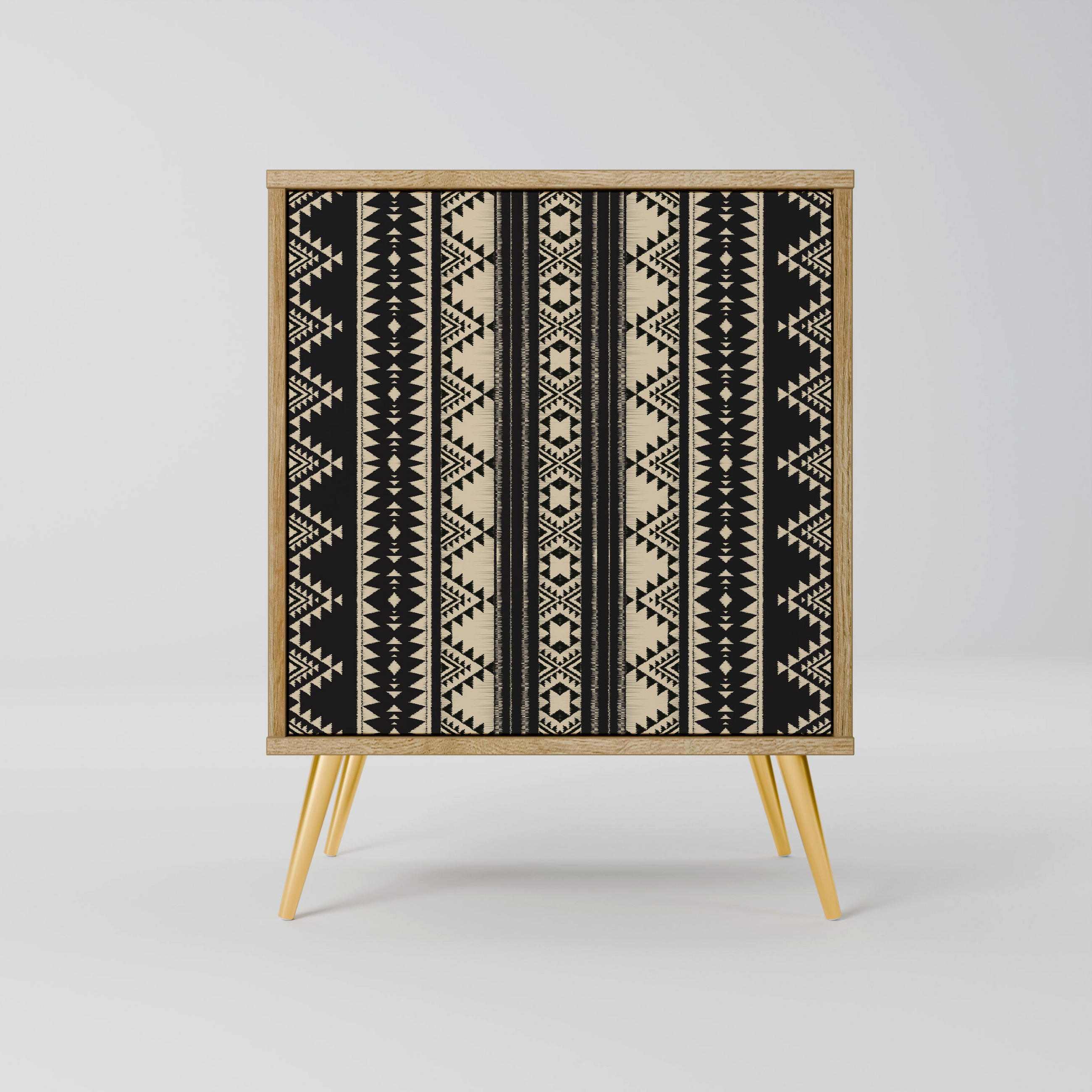 SIDEBOARD AZTEC, Eichefarben, 57,5x42x75,5 cm, Goldfarbene Metallfüße - Eichefarben/Goldfarben, Holzwerkstoff/Metall (57.5/75.5/42cm) - SpaceRebels