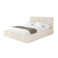 POLSTERBETT mit Bettkasten und Lattenrost, Bett mit Kopfteil, Boxbett ohne Matratze, Doppelbett mit Stauraum - NATA 120x200 Beige - Schieferfarben, Holzwerkstoff/Textil (120/200cm) - ALTDECOR