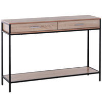 KONSOLENTISCH Eiche und Schwarz Metall Spanplatte 1 Stück - Beige, Metall (120/30/81.5cm) - GiPP