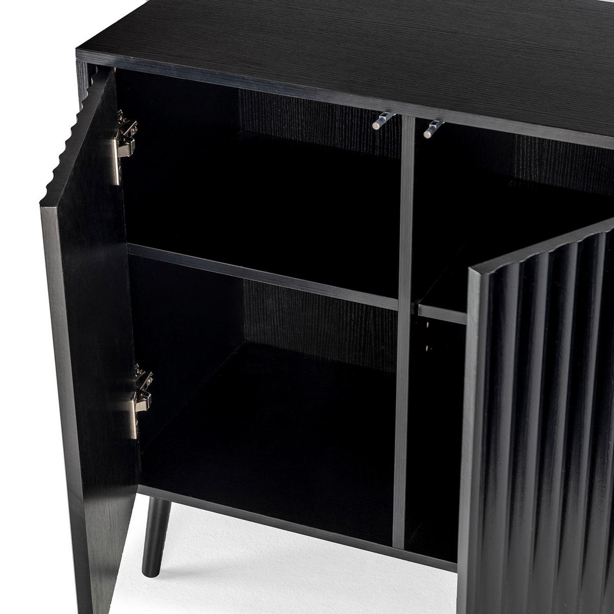 SIDEBOARD Lluvia 3 Türen, Schwarz - Schwarz, Holzwerkstoff (120/76/40cm)