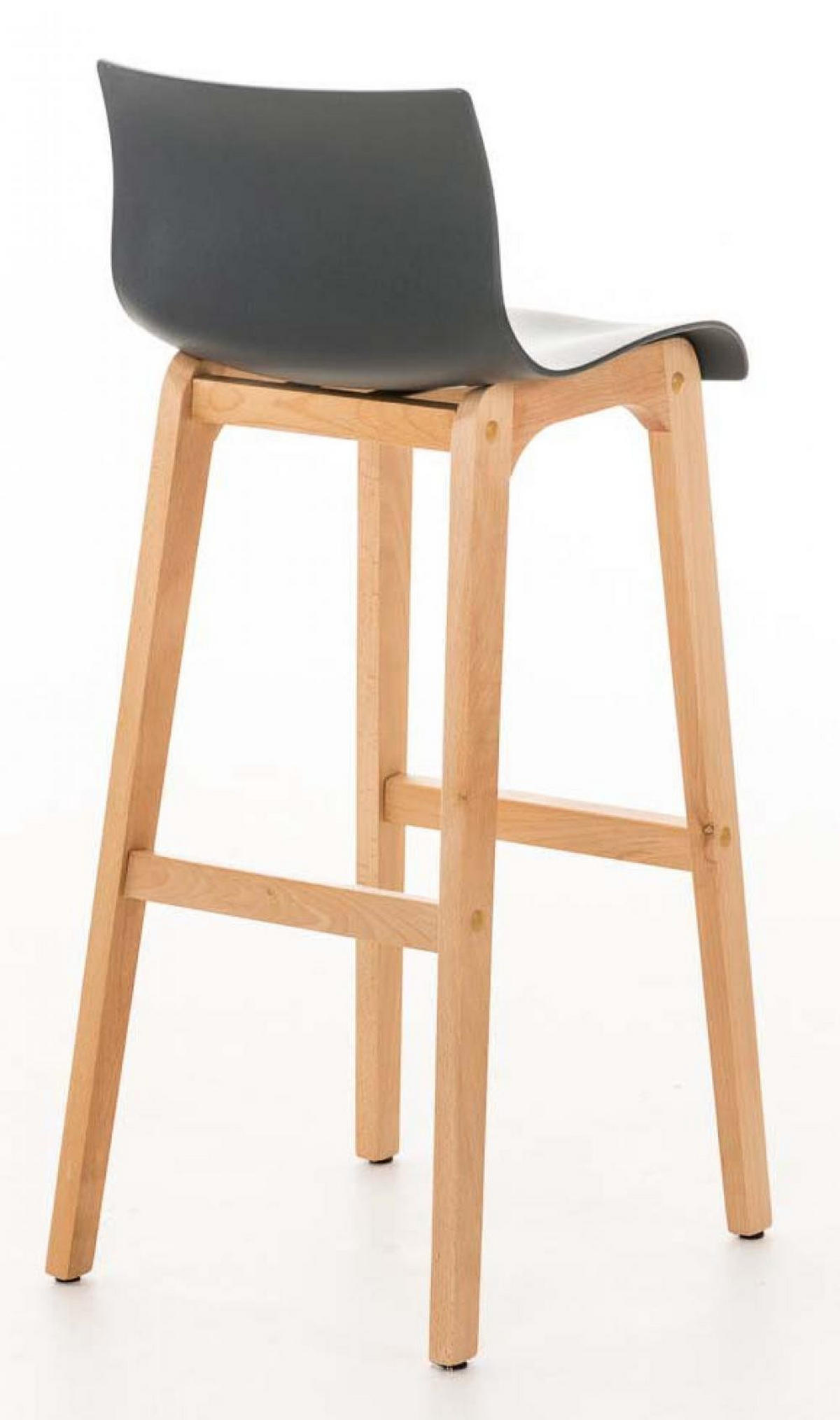 BARHOCKER 2er Set Holz grau - Eukalyptusholzfarben/Grau, Holz (41/101/46cm) - CLP