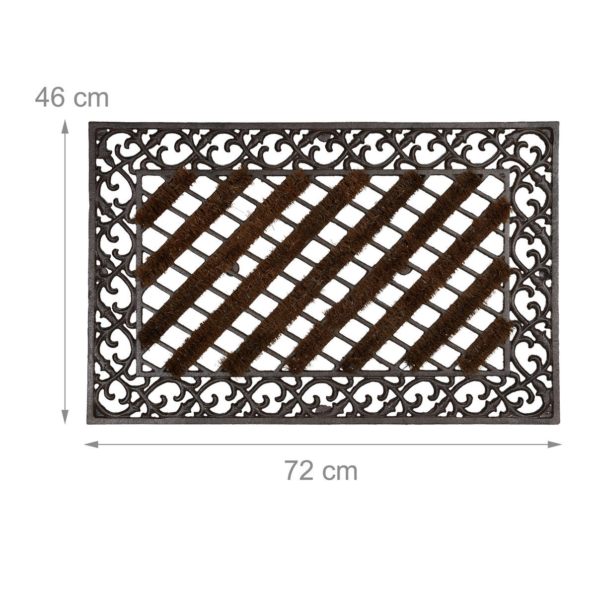 FUSSABTRETER - Braun, Textil/Metall (72/46cm) - Relaxdays