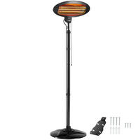 INFRAROTHEIZSTRAHLER Solaris Monolith,Wandmontage möglich, 50 x 50 x 136 - 213 cm,schwarz - Schwarz, Metall (50/133.5/49cm) - tectake