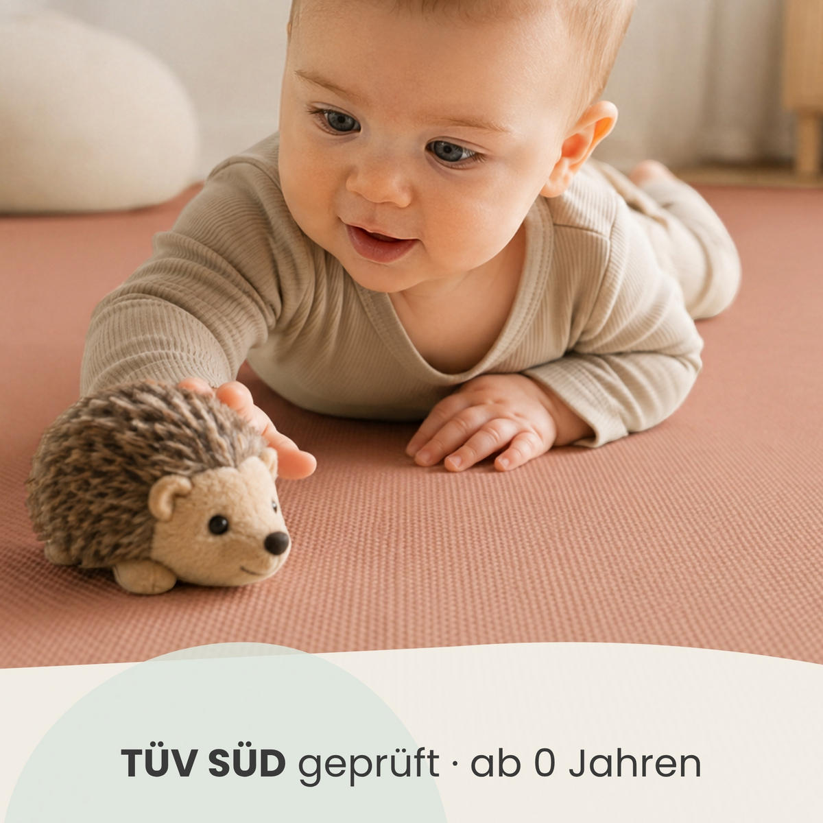 SPIELMATTE ab Null - 180/90/1 cm Puzzlematte Terrakotta - Rosa, Kunststoff (30/30cm) - Littletom