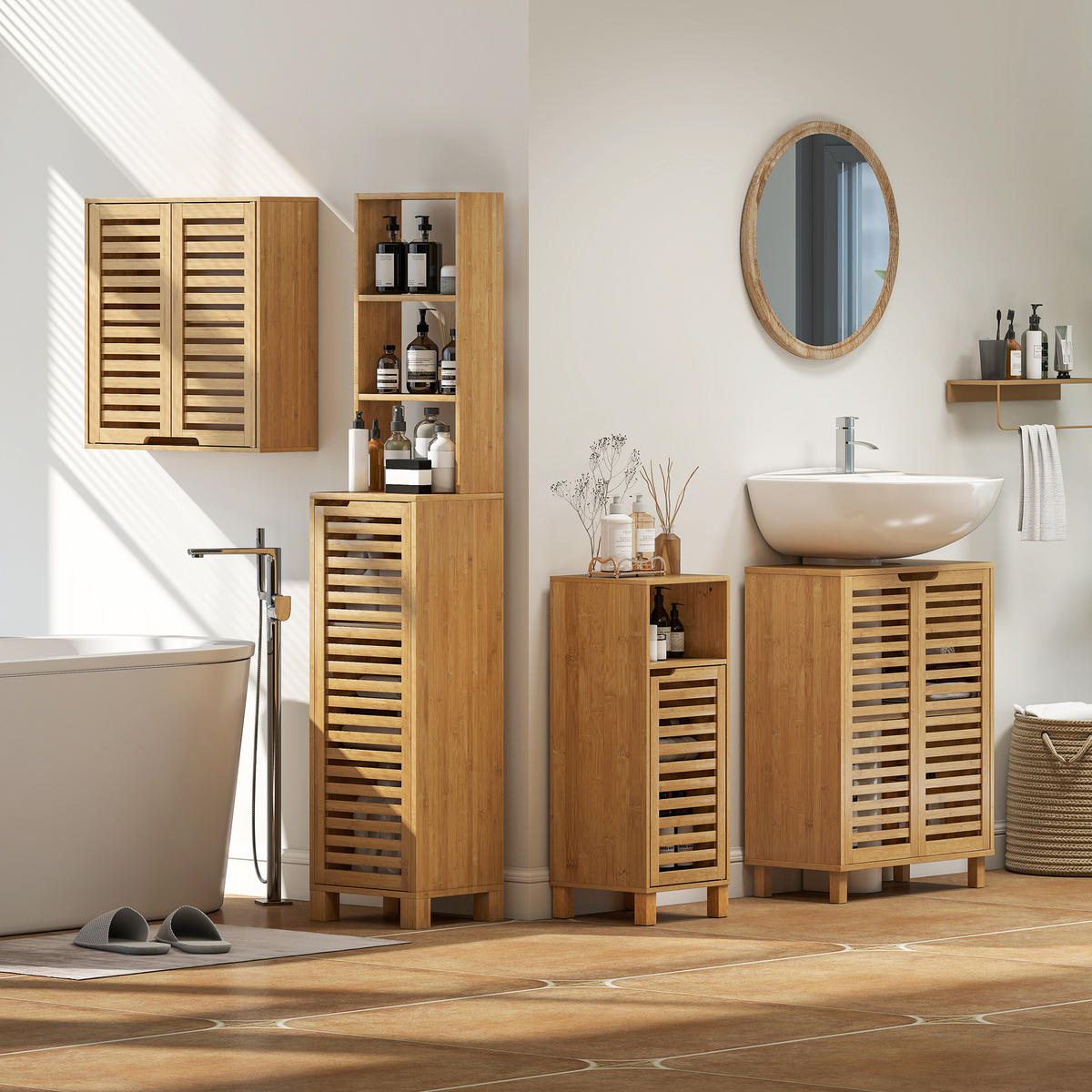 BADEZIMMERSCHRANK Naturfarben 30.0/60.0/80.0 cm - Naturfarben, Holz (60/80/30cm)