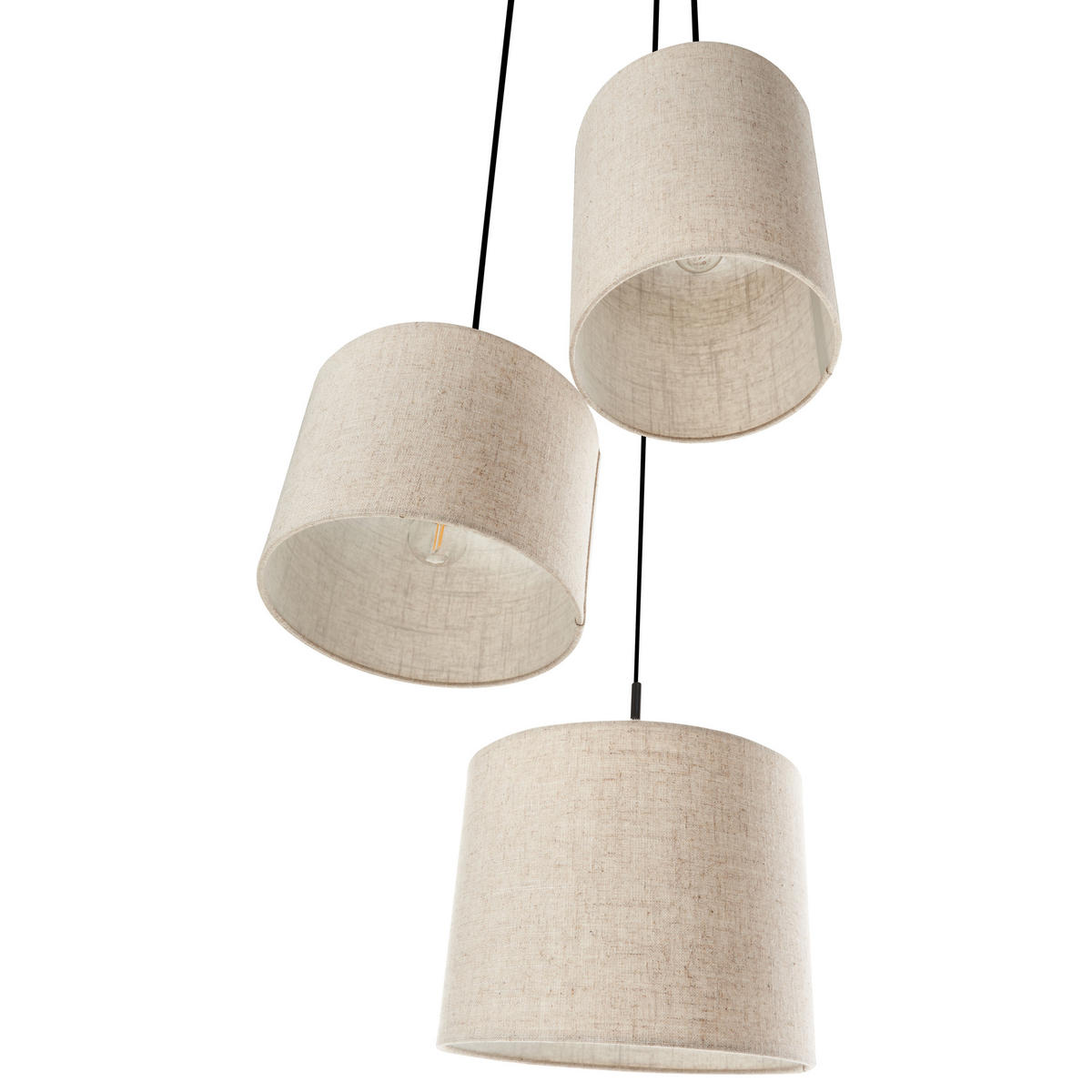 HÄNGELEUCHTE Beige Parguaza - Beige, Textil (42/42/125cm) - Beliani