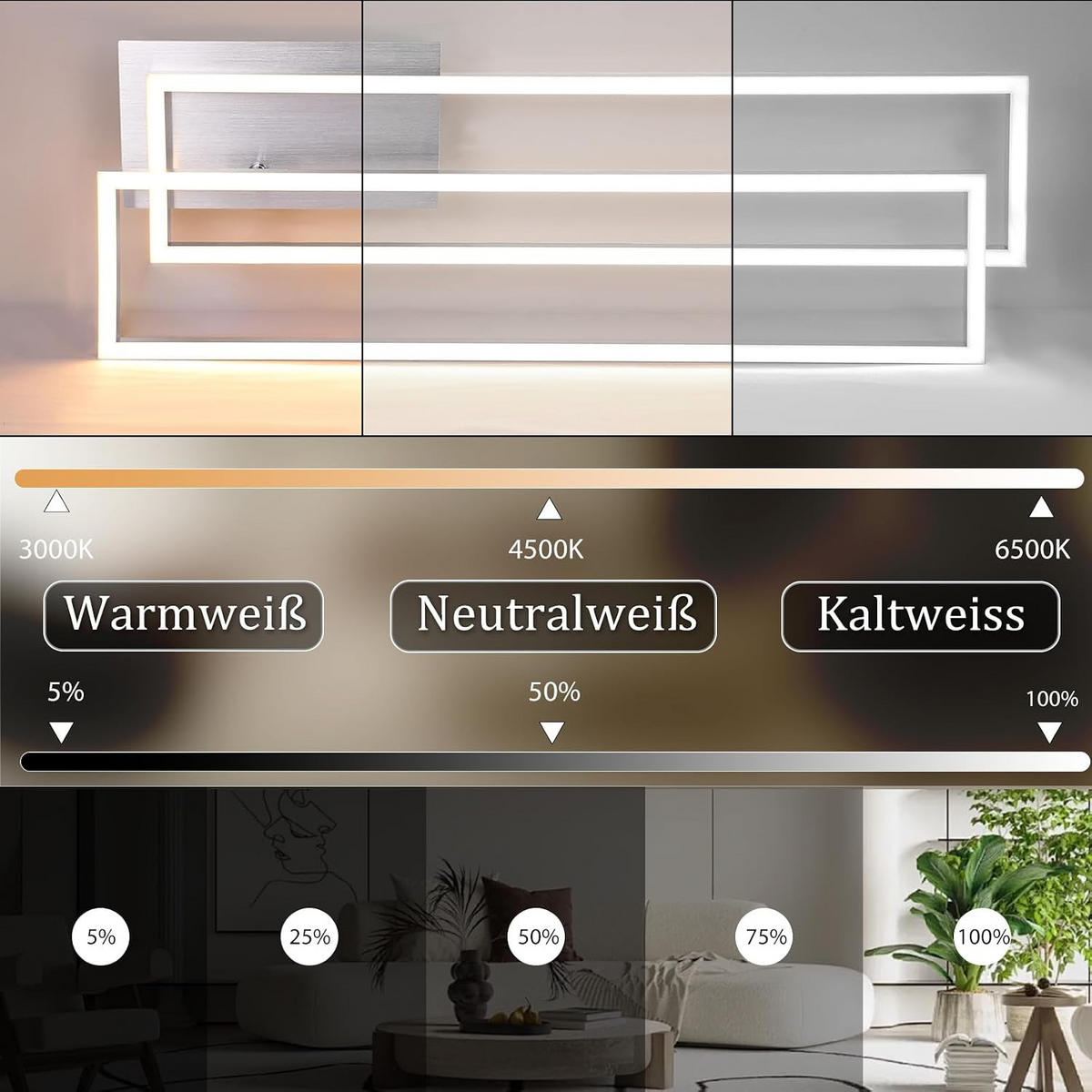 LED-DECKENLEUCHTE Schildhainbach 18.5/7.3/102.0 cm - Silberfarben, Metall (102/18.5/7.3cm) - ZMH