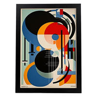 POSTER Bauhaus A3 Schwarzer Rahmen - Schwarz, Papier (29.7/5/42cm) - Nacnic