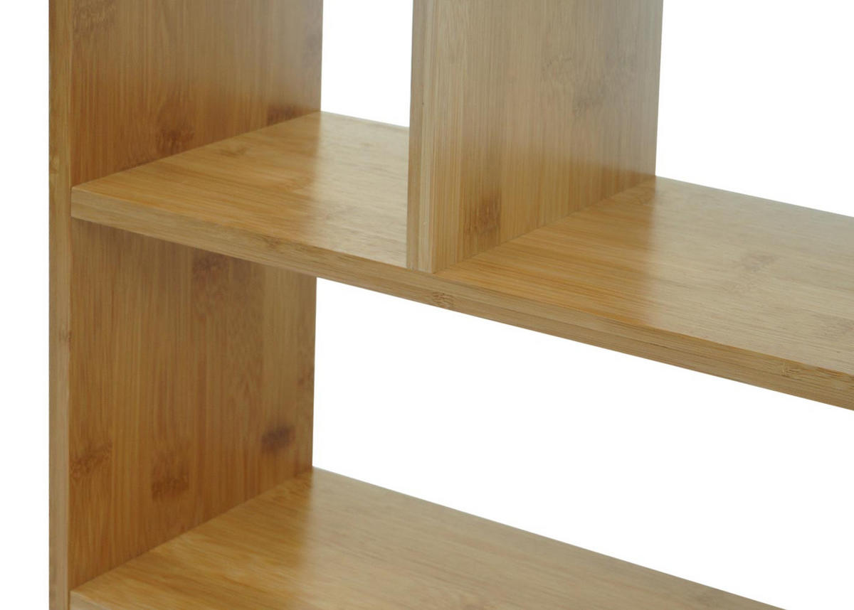 WANDREGAL 50x50x15cm mit 4 Fächern Bambus - Naturfarben, Holz (50/50/15cm) - BERLINLODGE