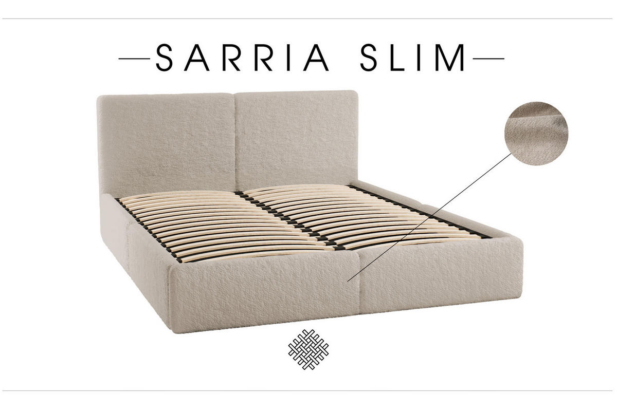 POLSTERBETT Doppelbett Sarria Slim Beige (Anthology 02) 140x200 cm - Beige, Textil (140/200cm) - Meblito