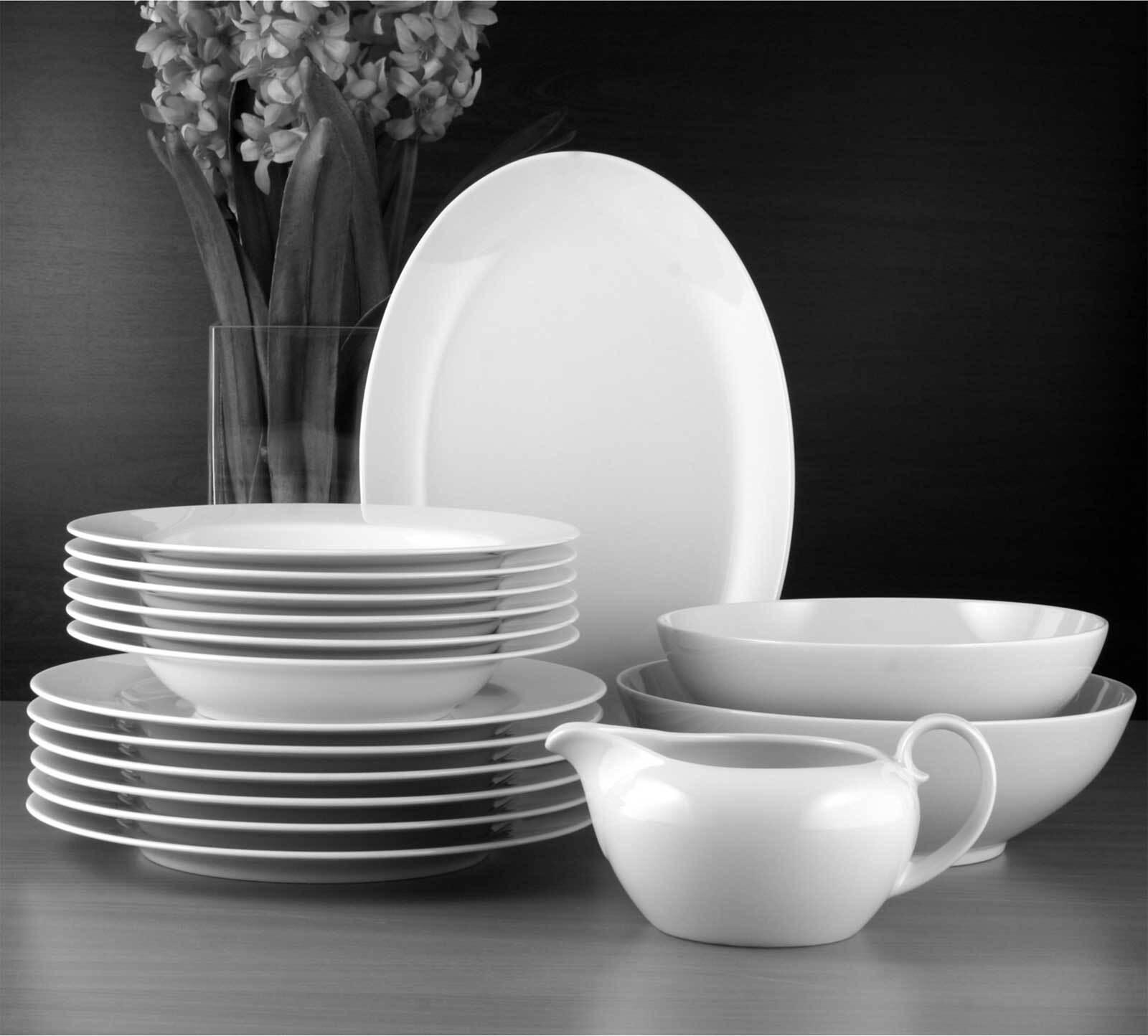 TAFELSERVICE Rondo Liane Weiß weiß 16er Set - Weiß, Keramik (1/1/1cm) - Seltmann Weiden