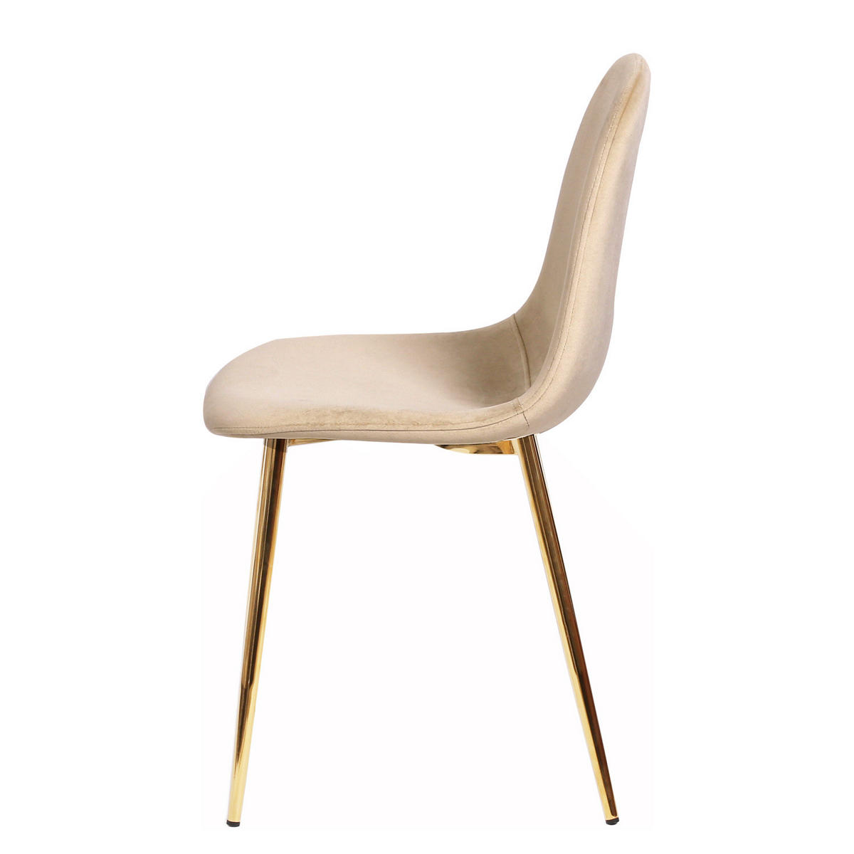 ESSZIMMERSTUHL-SET - Samt - Beige, Textil/Metall (45/86/54cm) - home24
