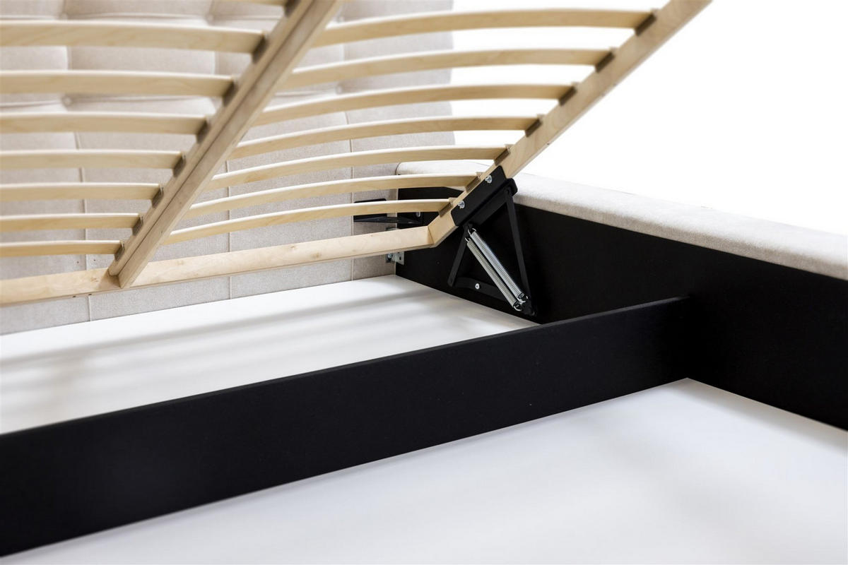 POLSTERBETT Antonio In Ditra - Beige, Holzwerkstoff/Textil (180/200cm) - Fun Möbel