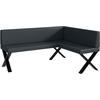 ECKBANK TONI_X - Dunkelgrau, Leder (128/168cm) - Meblini