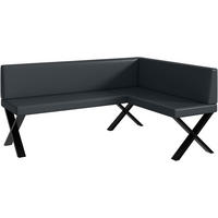 ECKBANK TONI_X - Dunkelgrau, Leder (128/168cm) - Meblini