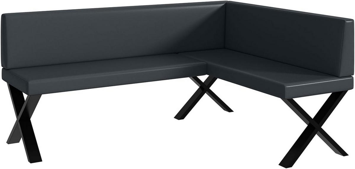 ECKBANK TONI_X - Dunkelgrau, Leder (128/168cm) - Meblini