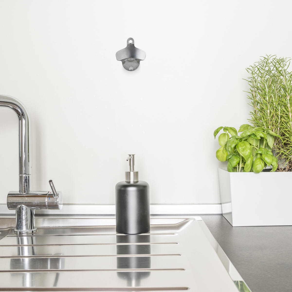 5XNÁSTENNÝ otvárač fliaš - strieborná, kov (3cm) - Relaxdays