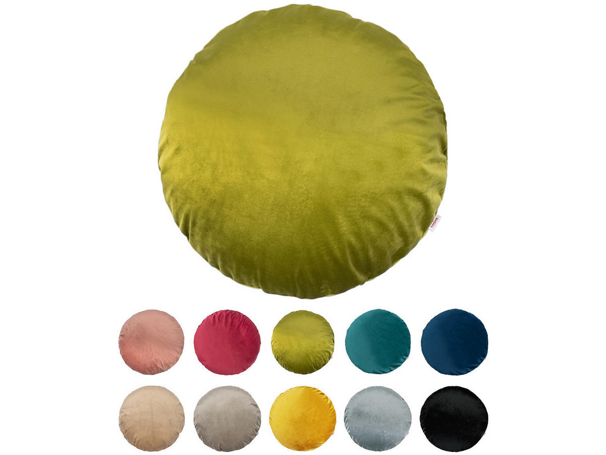 KISSENHÜLLE Rund Samt&Sonders mai-grün 40 cm Ø - Olivgrün/Grün, Textil (40/40cm) - beties Heimtextil
