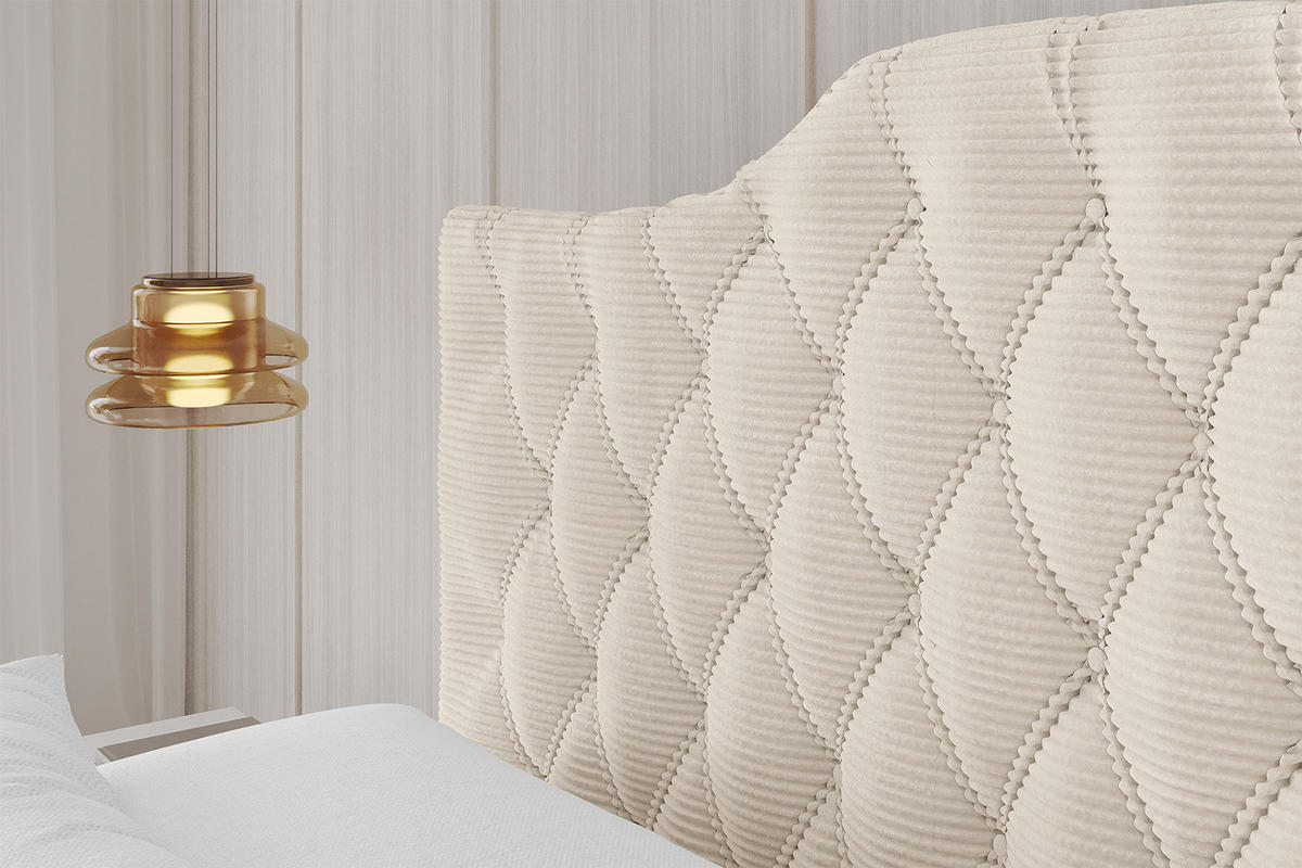 POLSTERBETT mit Bettkasten und Lattenrost, Bett mit Matratze H3/H4 - FALIO 180x200 Beige - Creme, Holzwerkstoff/Textil (180/200cm) - ALTDECOR