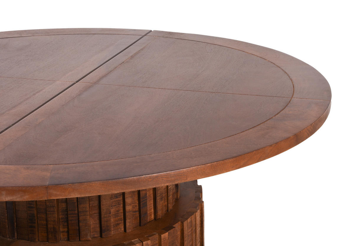ESSTISCH Alma rund Mangoholz Walnussbraun 78x120x120cm - Walnussfarben, Holz (120/120/78cm) - DELUKE