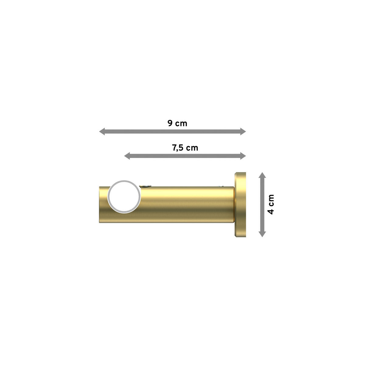 GARDINENSTANGEN-SET Platon Elanto 100 cm, 1-läufig (ohne Ringe), 20 mm Ø Messing-Optik - Messingfarben, Metall (100cm) - INTERDECO