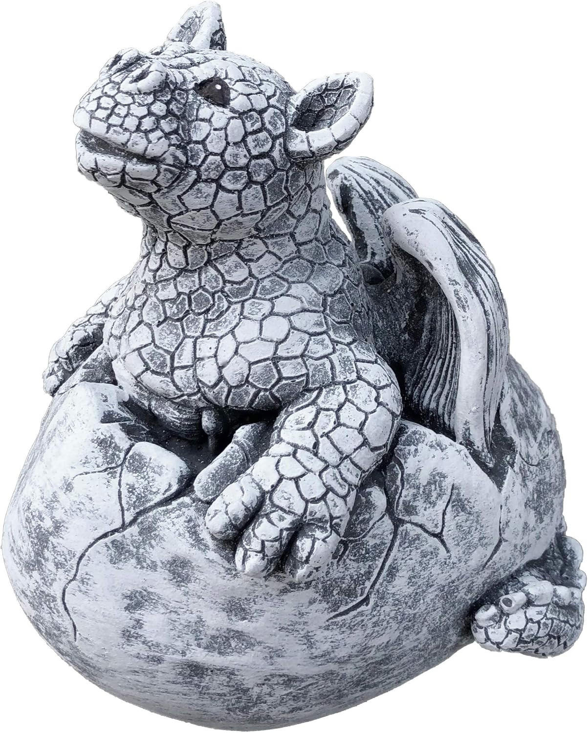 STEINFIGUR Drache im Ei, frostfest, Steinguss - Grau, Stein (13/21/15cm) - stoneandstyle