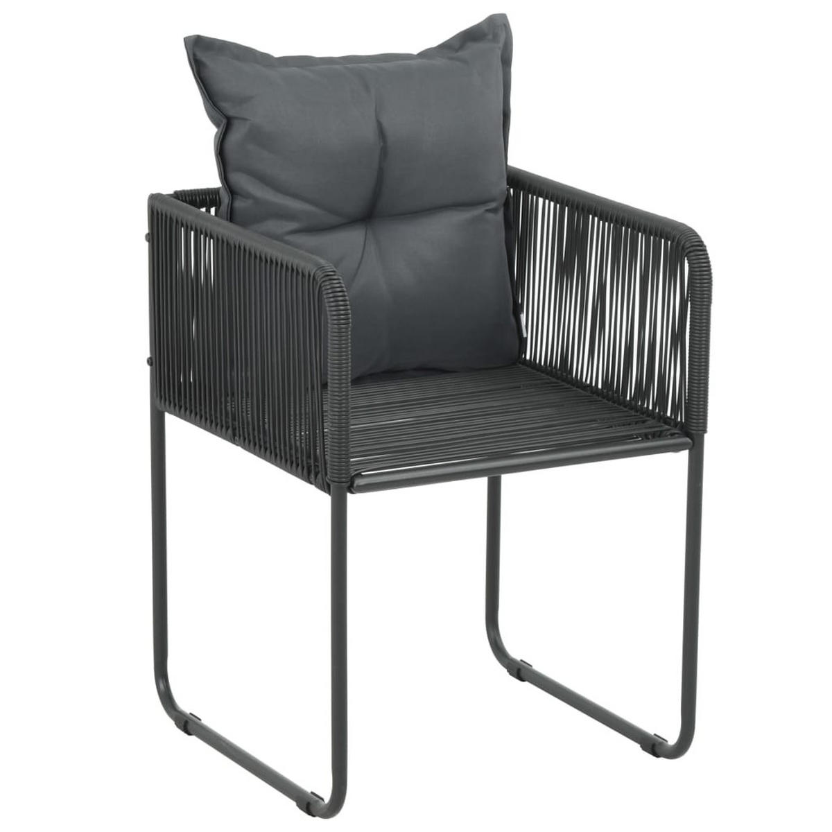 GARTEN-ESSGRUPPE 9Er Set Pvc Rattan Schwarz - Schwarz, Kunststoff - vidaXL