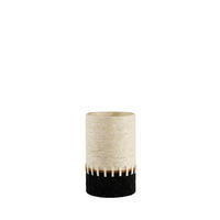 WINDLICHT Melora - Schwarz - 15/15/25 cm - Schwarz, Glas (15/25/15cm) - Light & Living