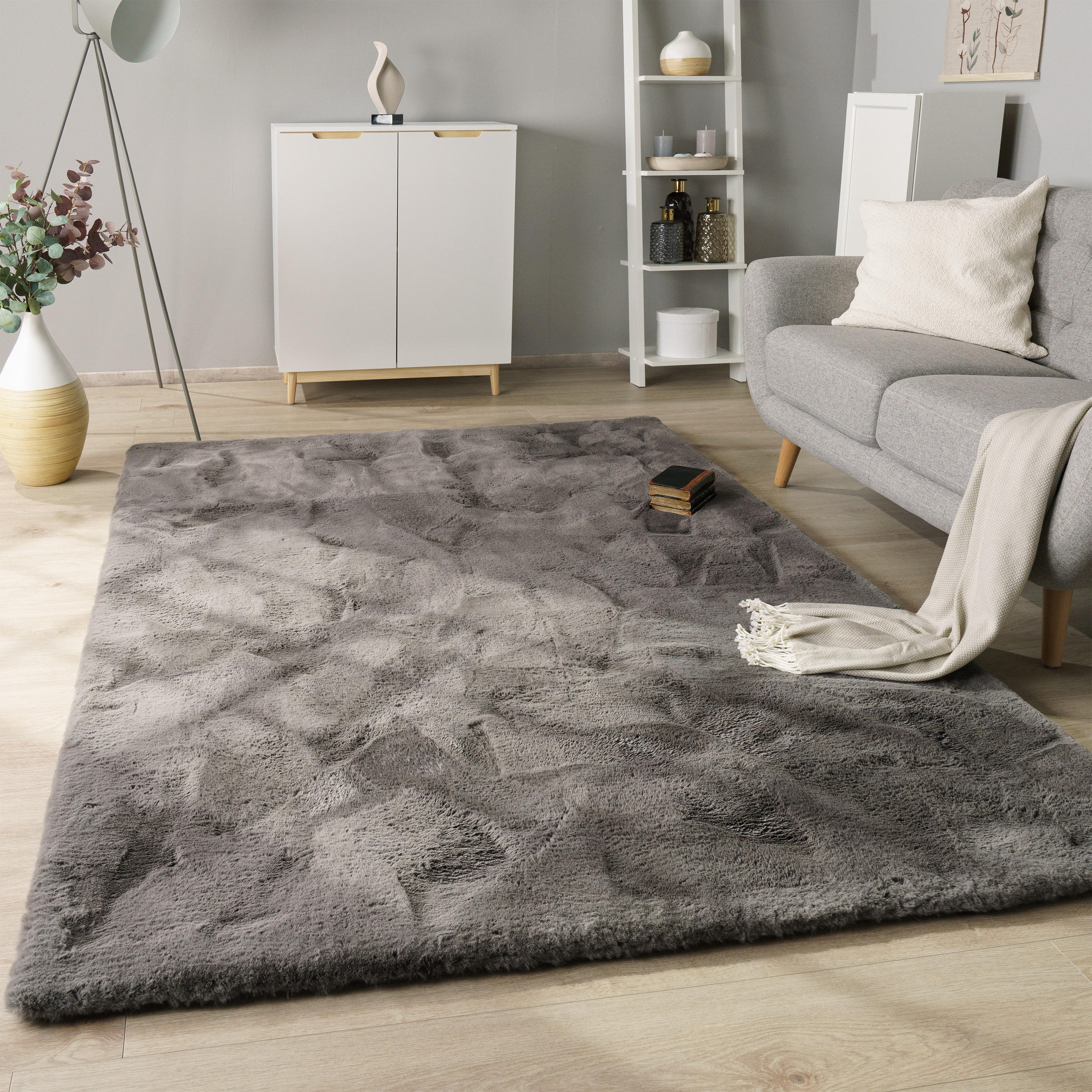 HOCHFLORTEPPICH 160/230 cm Rabbit Deluxe 860 - Anthrazit, Textil (160/230cm) - Paco Home