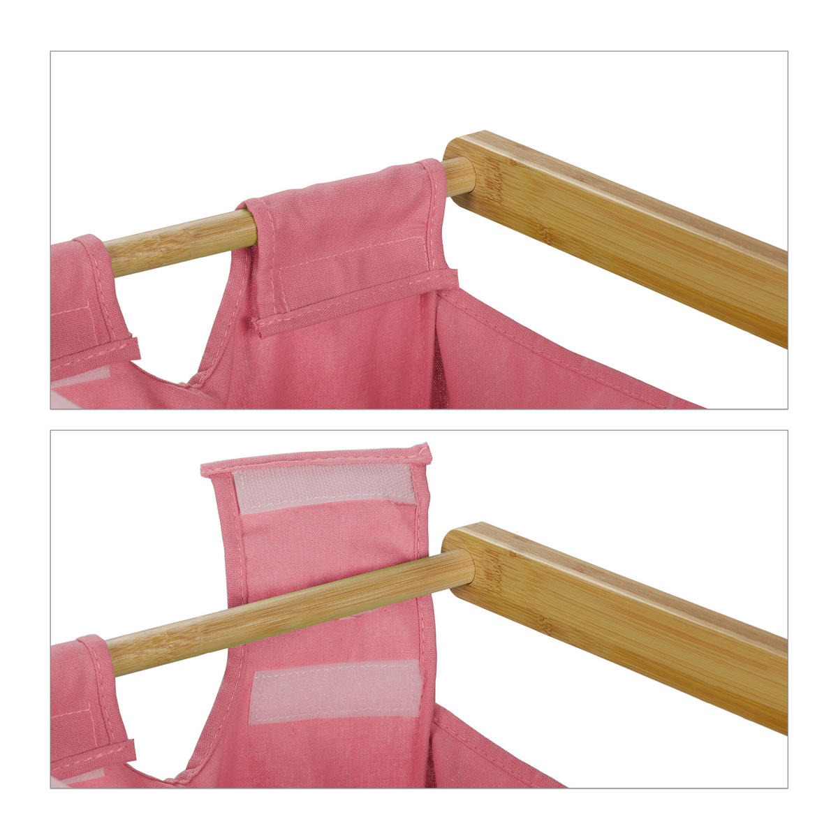 KÔŠ na prádlo - viacfarebná, drevo/textil (64/73/33cm) - Relaxdays