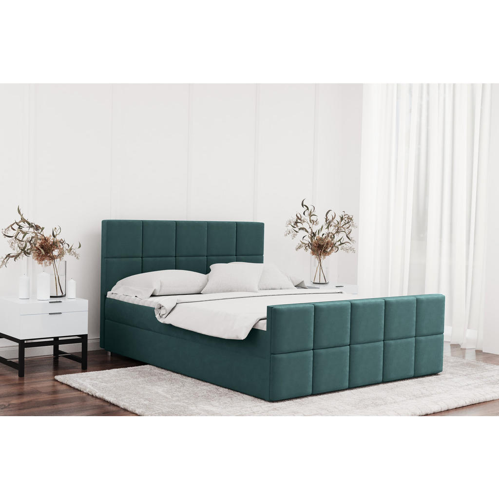 Thumbnail - Kaiser Möbel Boxbett, Mintgrün, Textil, H2, Höhe ca. 20 cm, einzeln stellbar,Rechteckig, 180x200 cm, Schlafzimmer, Bette...