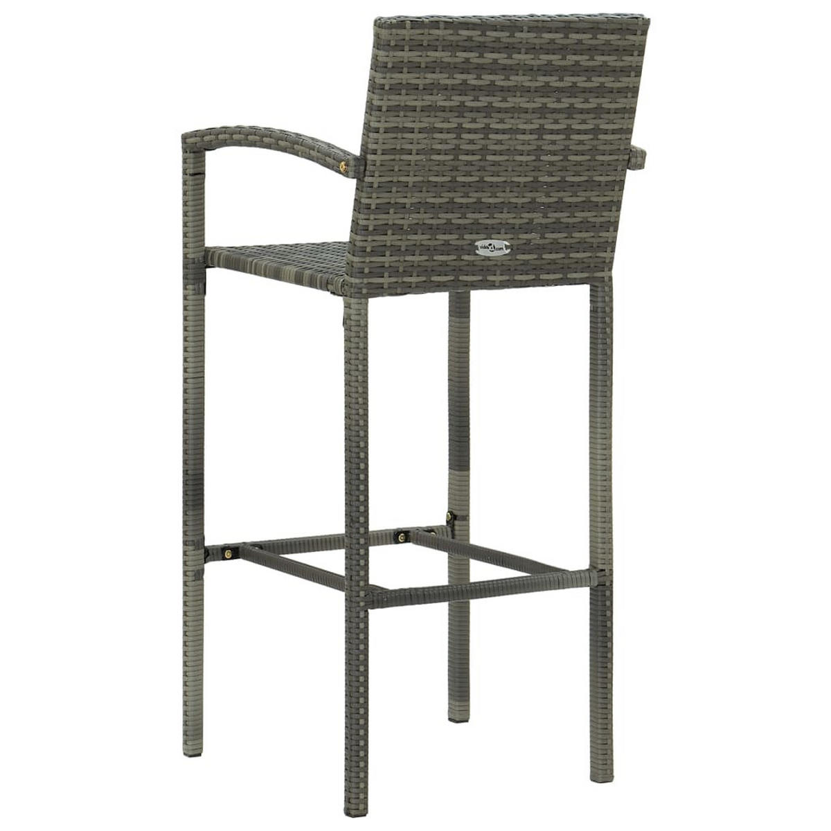 GARTENBAR-SET 5-teilig Poly Rattan Grau - Grau, Kunststoff - vidaXL