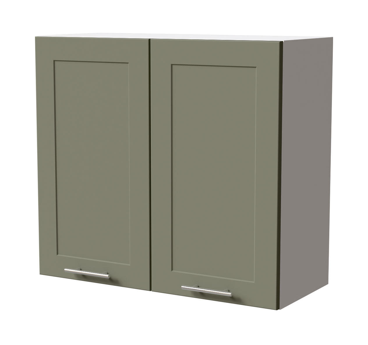 HÄNGESCHRANK Oslo W3/80 Weiß / Reed Green Matt 80 / 32,5 / 72cm - Weiß/Grün, Holz/Holzwerkstoff (80/72/32.5cm) - Feldmann-Wohnen