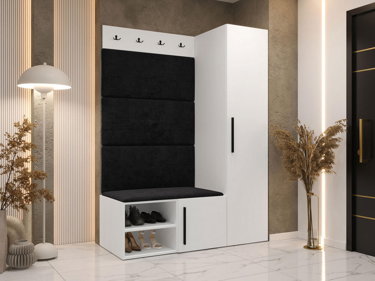 GARDEROBEN-SET Medi II - Anthrazit/Schwarz, Holzwerkstoff/Kunststoff (40/191/50cm) - MIRJAN24