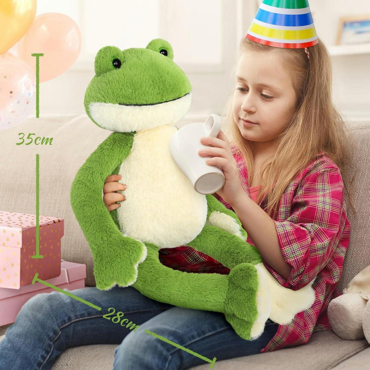 STOFFTIER Frosch 60 cm Grün - Grün, Textil (36/60cm)