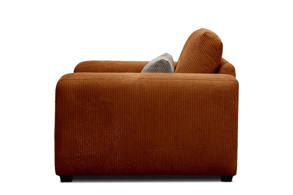SESSEL OLI in Cordstoff orange - Orange, Holz/Textil (130/91/108cm) - Courtois Laville