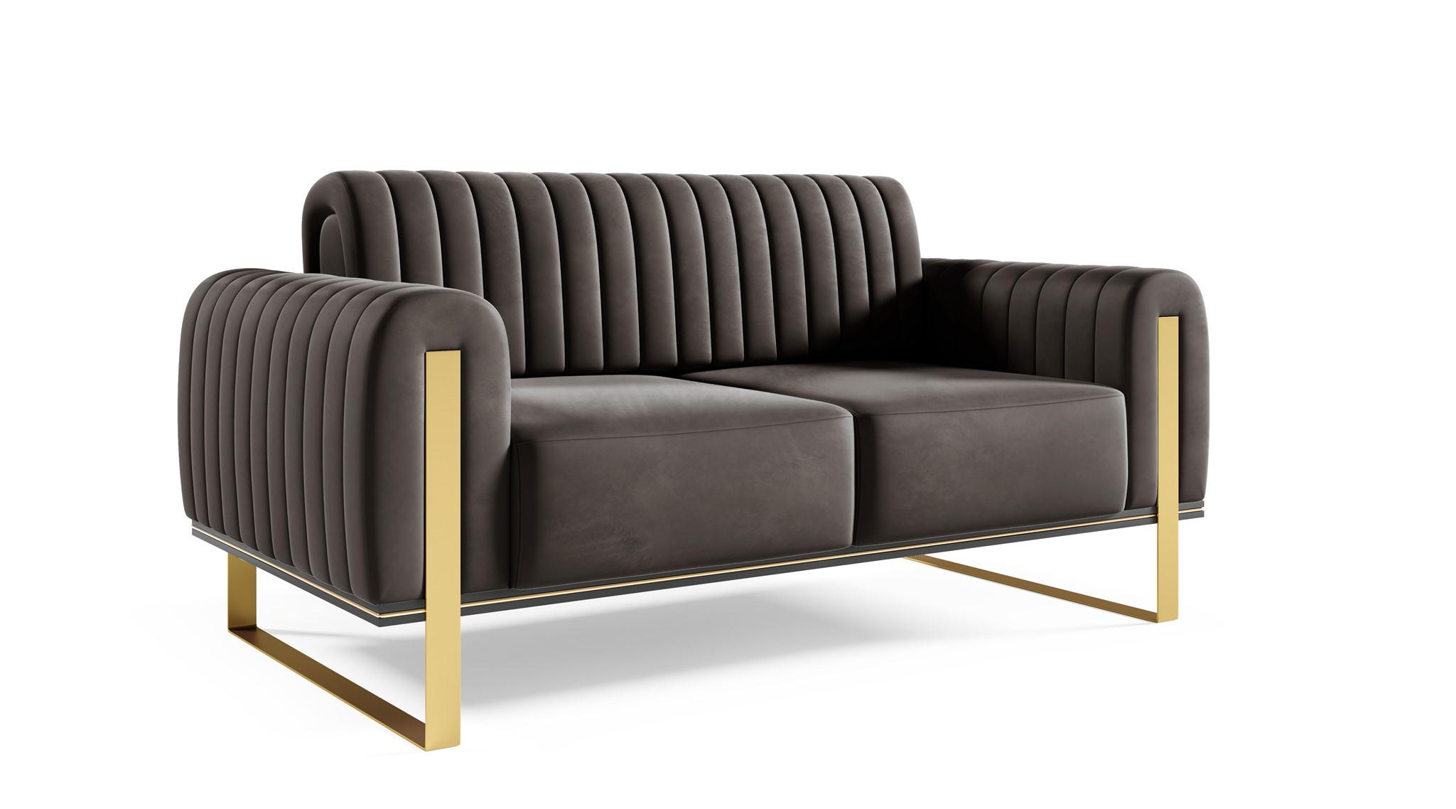 SOFA Valerie 2-sitzer - Schwarz, Holzwerkstoff/Textil (164/79/90cm) - Fun Möbel